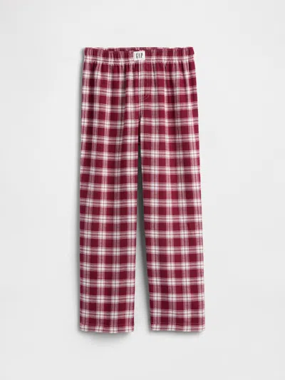 Gap Factory Kids 100% Recycled Plaid Pj Pants In Brown