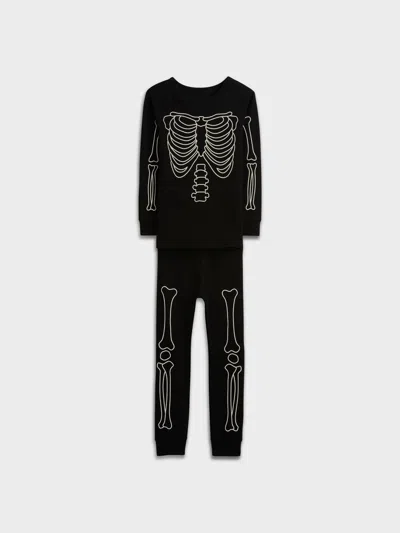 Gap Factory Kids & Babygap 100% Organic Cotton Glow-in-the-dark Pj Set In Black
