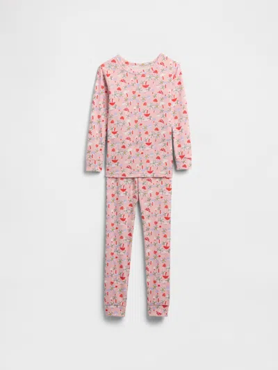 Gap Factory Kids & Babygap 100% Organic Cotton Mushroom Pj Set In Pink
