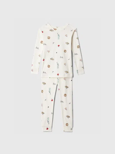 Gap Factory Kids & Babygap 100% Organic Cotton Nyc Pj Set In White