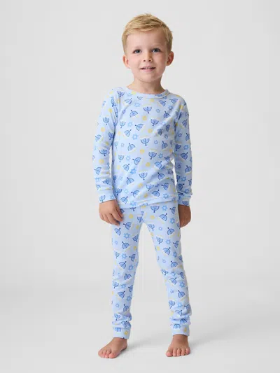 Gap Factory Kids & Babygap Hanukkah Print Pj Set In Hanukkah Blue