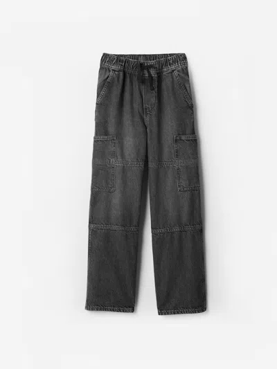 Gap Factory Kids Baggy Cargo Pull-on Jeans In Gray
