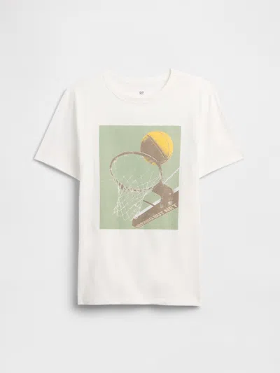 Gap Factory Kids Basketball Graphic T-shirt In White