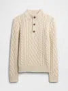 Gap Factory Kids Cable-knit Mockneck Sweater In Neutral