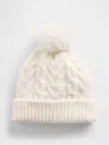 Gap Factory Kids Cable-knit Poof Beanie In White