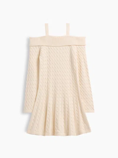 Gap Factory Kids Cable-knit Sweater Dress In Neutral