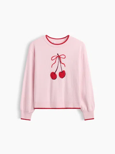 Gap Factory Kids Cashsoft Relaxed Crewneck Sweater In Pink