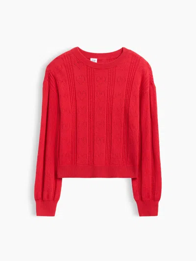 Gap Factory Kids Cashsoft Relaxed Crewneck Sweater In Red