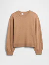 Gap Factory Kids Cashsoft Relaxed Pointelle Sweater In Nude