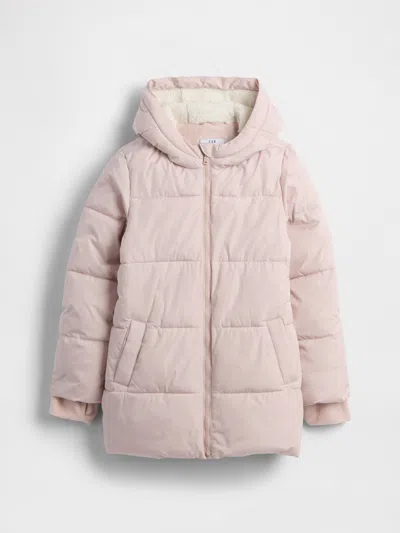 Gap Factory Kids Coldcontrol Max Long Puffer Coat In Pink