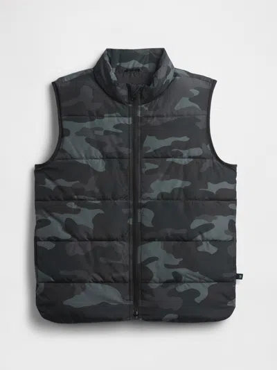 Gap Factory Kids Coldcontrol Relaxed Puffer Vest In Black