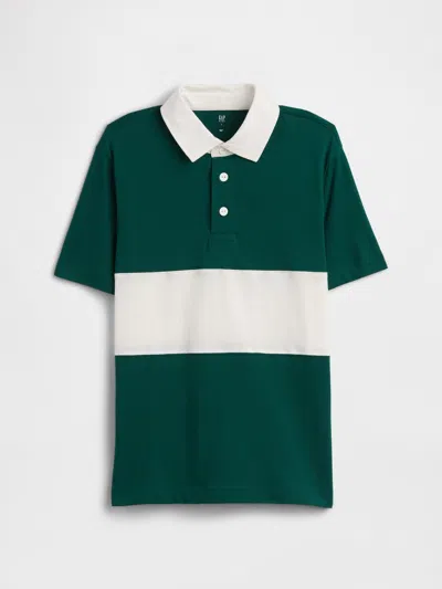 Gap Factory Kids Colorblock Rugby Polo Shirt Shirt In Green