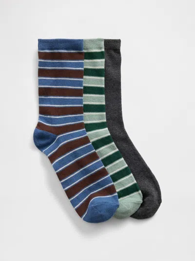 Gap Factory Kids Crew Socks (3-pack) In Blue