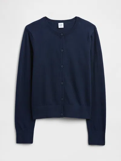 Gap Factory Kids Crewneck Cardigan In Blue