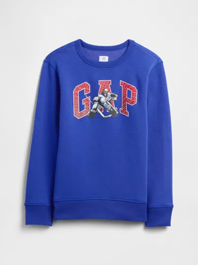 Gap Factory Kids Crewneck Graphic Sweatshirt In Blue