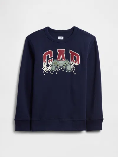 Gap Factory Kids Crewneck Graphic Sweatshirt In Blue