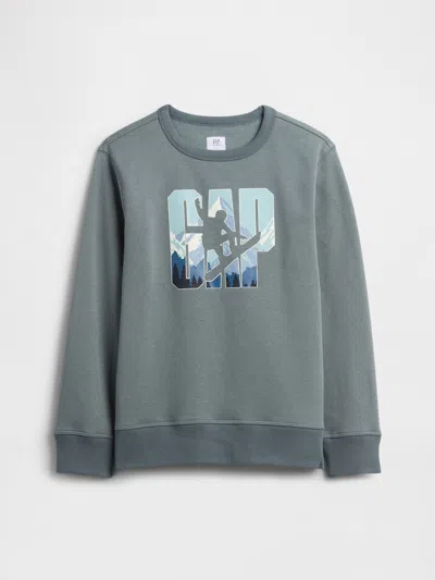 Gap Factory Kids Crewneck Graphic Sweatshirt In Gray