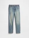 Gap Factory Kids Distressed Original Straight Jeans In Blue