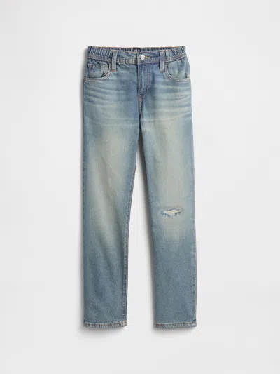 Gap Factory Kids Distressed Original Straight Jeans In Blue