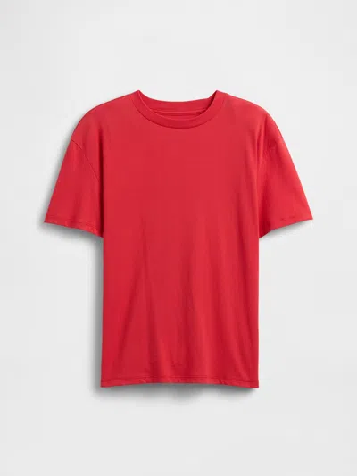 Gap Factory Kids Everyday Soft Relaxed Crewneck T-shirt In Red