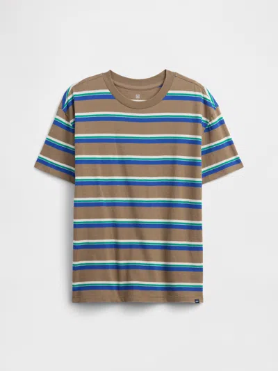 Gap Factory Kids Everyday Soft Relaxed Crewneck T-shirt In Brown