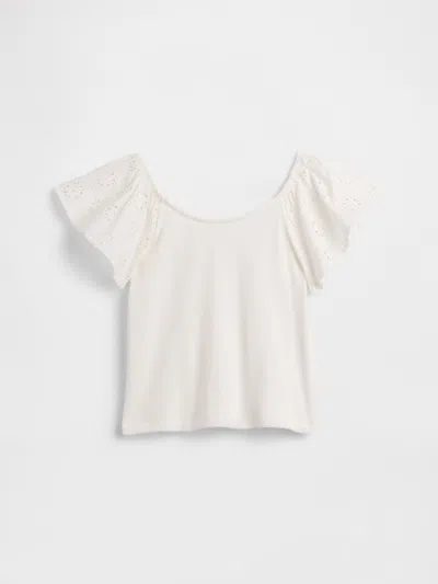 Gap Factory Kids Eyelet Flutter Sleeve T-shirt