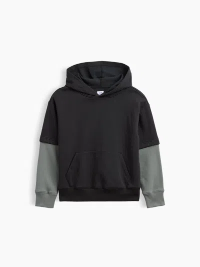 Gap Factory Kids Fleece Hoodie In Black Moonless Night