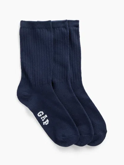 Gap Factory Kids Gap Logo Crew Socks (3-pack) In Blue