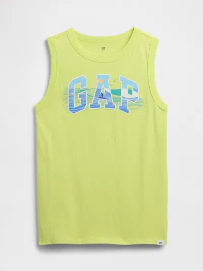 Gap Factory Kids Gap Logo Muscle Tank Top In Yellow