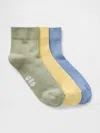 Gap Factory Kids Gap Logo Quarter Crew Socks (3-pack) In Multi