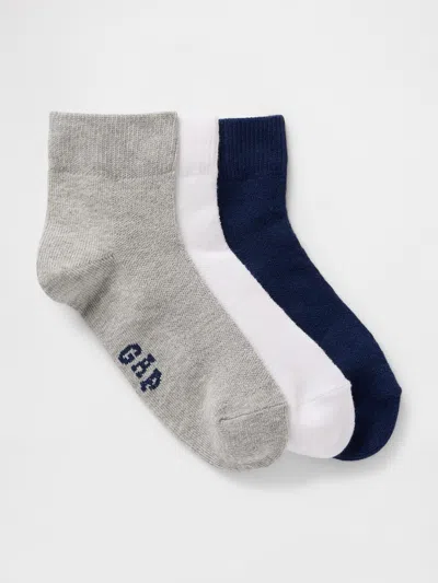 Gap Factory Kids Gap Logo Quarter Crew Socks (3-pack) In Multi