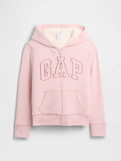 Gap Factory Kids Gap Logo Sherpa Hoodie In Pink