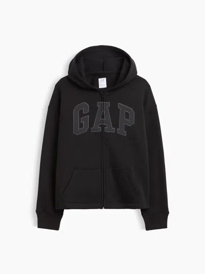 Gap Factory Kids Gap Logo Zip Hoodie In Black