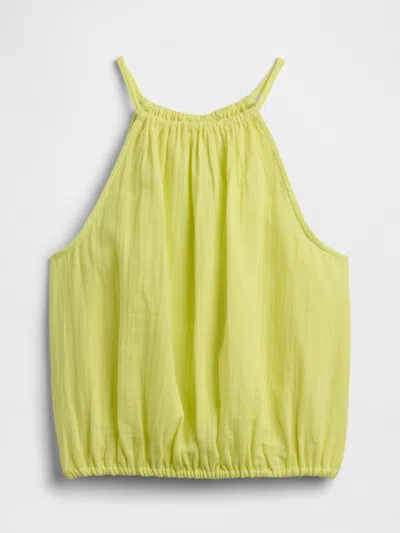 Gap Factory Kids Gauze Halter Top In Yellow