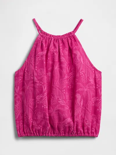 Gap Factory Kids Gauze Halter Top In Pink