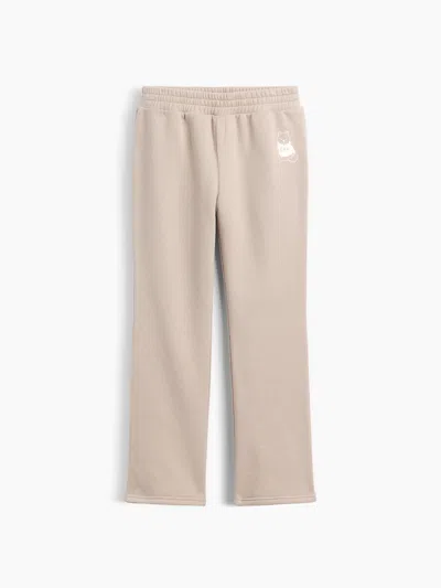 Gap Factory Kids Graphic Bootcut Sweatpants In Beige Bear Logo