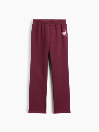 Gap Factory Kids Graphic Bootcut Sweatpants In Red Bear Logo