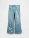 Gap Factory Kids High Rise Embroidered '70s Flare Jeans In Blue