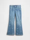 Gap Factory Kids High Rise Embroidered '70s Flare Jeans In Blue