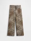 Gap Factory Kids High Rise Print Pull-on Wide Leg Jeans In Animal Print