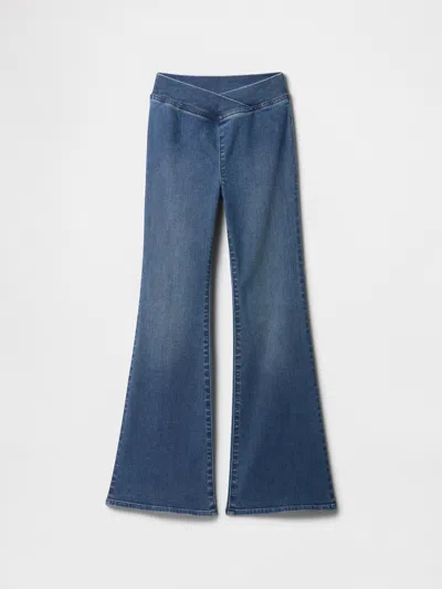 Gap Factory Kids High Rise Pull-on '70s Flare Jeggings In Blue