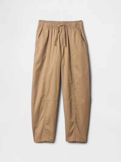 Gap Factory Kids High Rise Pull-on Barrel Pants In Brown