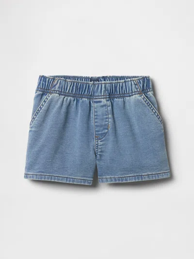 Gap Factory Kids High Rise Pull-on Sweatpant Jean Shorts In Blue