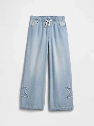 Gap Factory Kids High Rise Pull-on Wide-leg Jeans In Brown