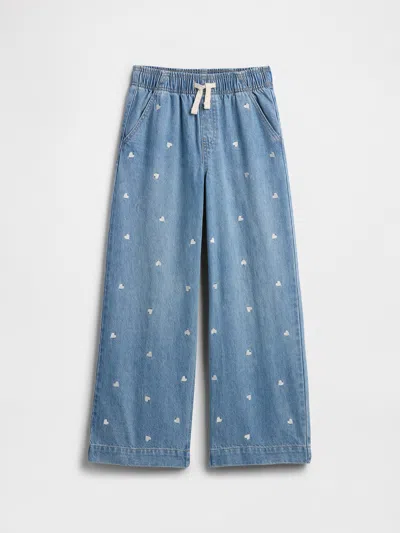 Gap Factory Kids High Rise Pull-on Wide-leg Jeans In Red