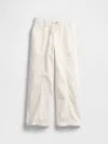Gap Factory Kids High Rise Pull-on Wide-leg Utility Jeans In White
