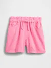Gap Factory Kids High Rise Relaxed Pull-on Denim Shorts In Pink