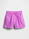 Gap Factory Kids High Rise Relaxed Pull-on Denim Shorts In Purple