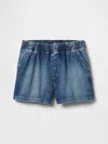 Gap Factory Kids High Rise Relaxed Pull-on Sweatpant Jean Shorts In Blue