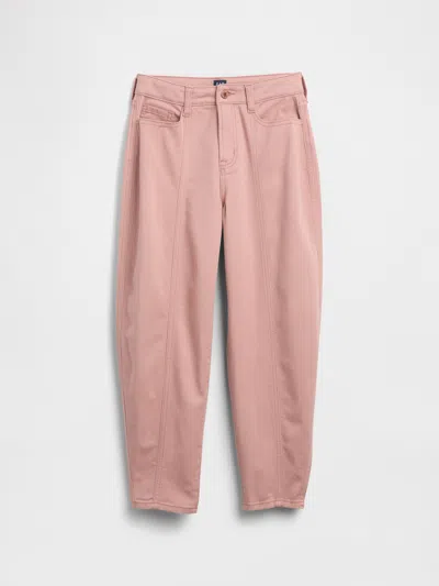 Gap Factory Kids High Rise Seamed Barrel Jeans In Pink